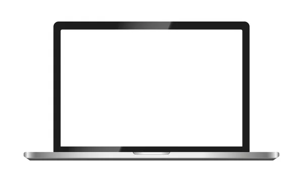 Realista Makettek Laptop Üres Képernyő Elszigetelt Fehér Háttér Mock Képernyős — Stock Vector