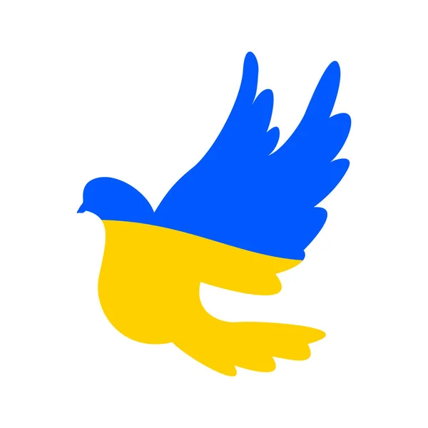 Colombe Bleue Jaune Symbole Paix Pas Guerre Arrêtez Guerre Ukraine — Image vectorielle