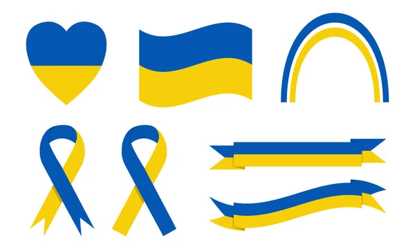 Sada Ukrajinských Symbolů Vektorové Symboly Izolovaném Pozadí Ukrajina Koncept Ikona — Stockový vektor