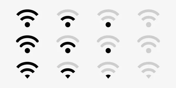 Vezeték Nélküli Wifi Ikon Jel Szimbólum Internet Kapcsolat Jel Elszigetelt — Stock Vector