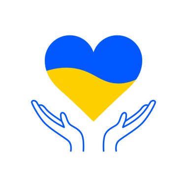 Ukrayna 'da barış için dua edin. Beyaz arkaplanda vektör düz çizim. Dua etme, yas tutma, insanlık kavramı. Ukrayna 'yı desteklemek için vektör illüstrasyonu. Ukrayna 'daki savaşı durdurun..