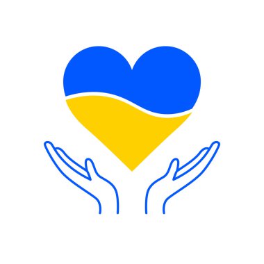 Ukrayna 'da barış için dua edin. Beyaz arkaplanda vektör düz çizim. Dua etme, yas tutma, insanlık kavramı. Ukrayna 'yı desteklemek için vektör illüstrasyonu. Ukrayna 'daki savaşı durdurun..