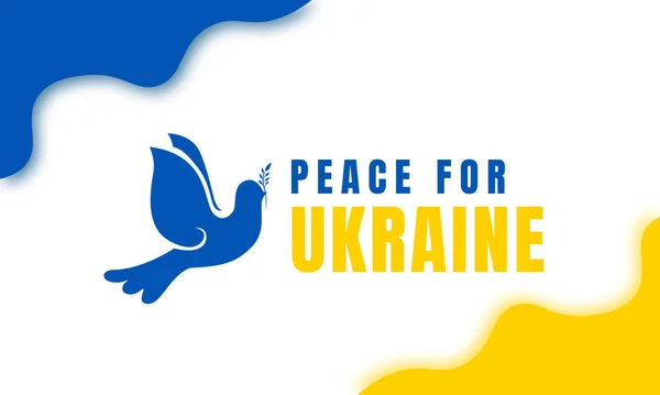 Ειρήνη Για Την Ουκρανία Σημαία Και Περιστέρι Πουλί Εικονογράφηση Διάνυσμα — Διανυσματικό Αρχείο