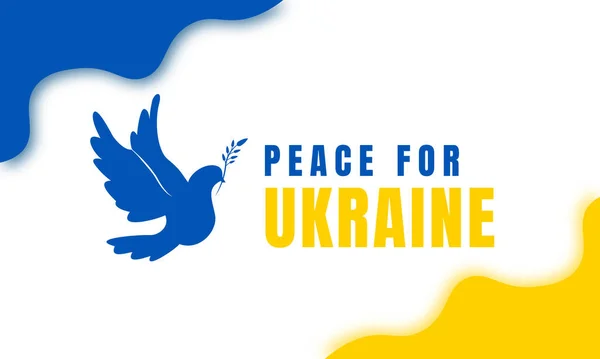 Mír Pro Ukrajinu Vlajkou Holubím Ptákem Vektorová Ilustrace Podporu Ukrajiny — Stockový vektor