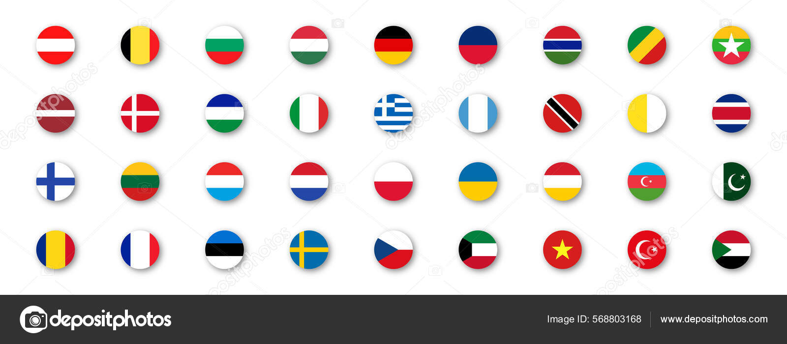 Vetores de Ícones De Bandeiras De Diferentes Países e mais imagens