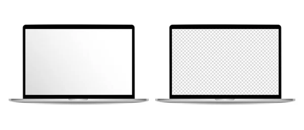 Realistic Apple Laptop Mockups Isolated Background Vector Set Laptop Blank — Stockový vektor