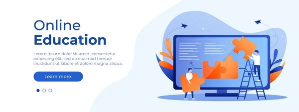 Concept Éducation Ligne Mise Page Vectorielle Pour Page Web Illustration — Image vectorielle