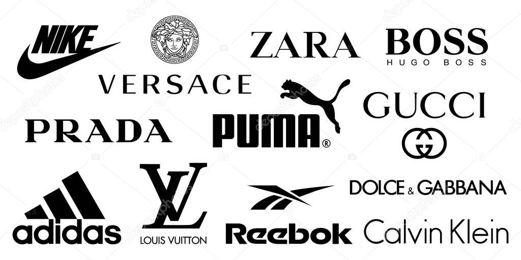 Vector logos of popular clothing brands such as: Chanel, Louis Vuitton ...
