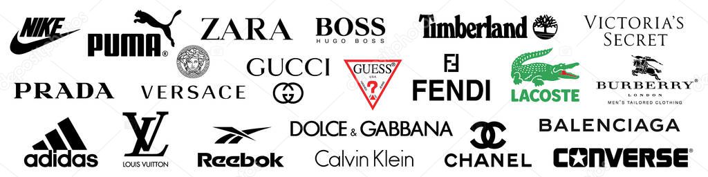 Logotipos Vectores De Marcas De Ropa Populares Como : Chanel Louis Vuitton  Prada Gucci Fendi Hugo Jefe Calvin Klein Nike Reebok Fotografía editorial -  Ilustración de editorial, manera: 253882867