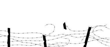 Eski Kırık Dikenli Çit Beyazın Üzerinde İzole Edildi