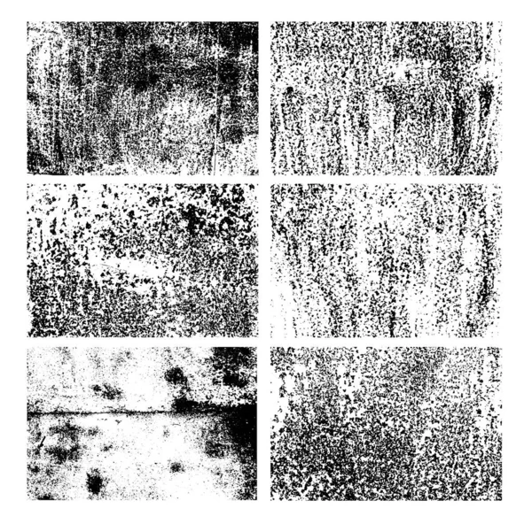 Ensemble Textures Rugueuses Pointillées Granuleuses Surface Métallique Grain Peinture Vintage — Image vectorielle