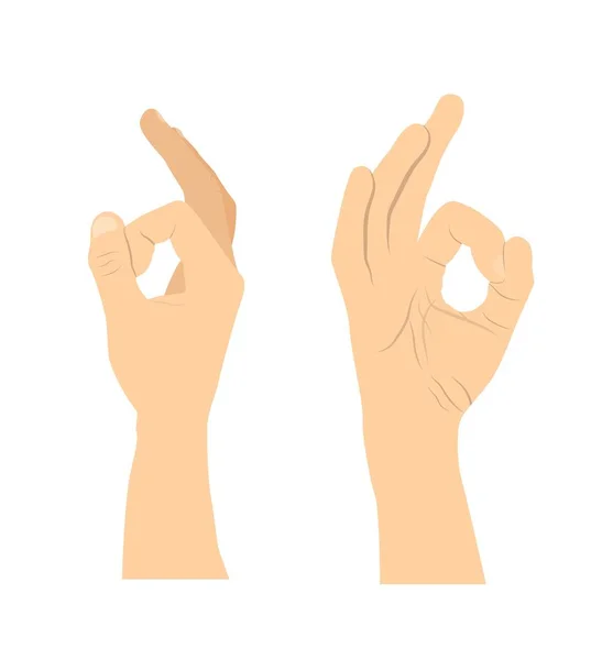 Mains Air Signe Correct Gestures Signes Concept Vecteur — Image vectorielle