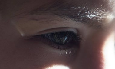                        Kızların gözleri, kızın gözlerinin makro görüntüsü.