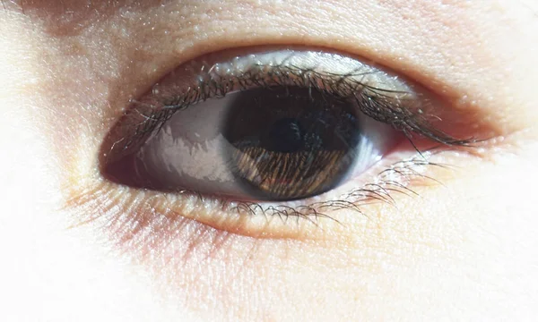 Oczy Dziewcząt Makro Obraz Oczu Dziewczyny — Zdjęcie stockowe