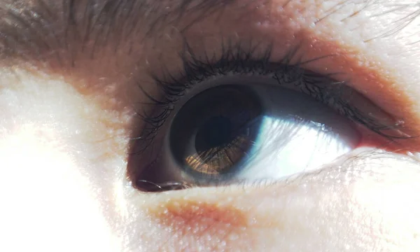 Los Ojos Las Niñas Imagen Macro Los Ojos Niña — Foto de Stock