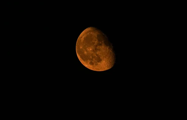 Крупный План Луны Фазе Роста Полумесяц — стоковое фото