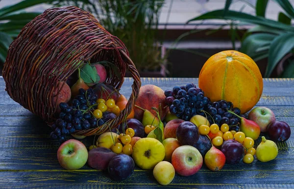 Alla Sorters Frukter Sommarfrukter Bordet — Stockfoto