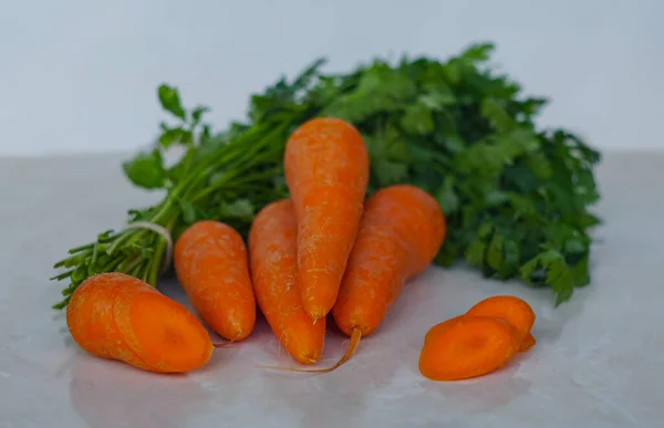 Red Carrots Greens — Stock Photo, Image