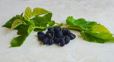                                Beyaz masada kırmızı dut meyvesi