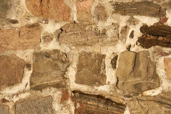 Старая Стена Гранитных Камней Разных Размеров Заднем Плане — стоковое фото