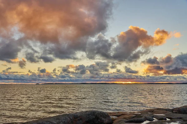 Rocky Coast Baltic Sea Sunset — Stock Photo, Image