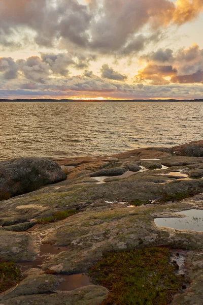 Кам Янисте Узбережжя Балтійського Моря Заході Сонця — стокове фото