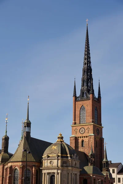 Een Oude Rode Bakstenen Kathedraal Stockholm — Stockfoto