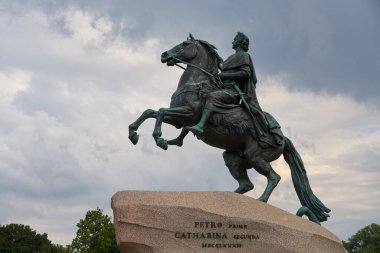 Pametnik 'ten Büyük Peter' a. St. Petersburg 'daki Bronz Süvari..