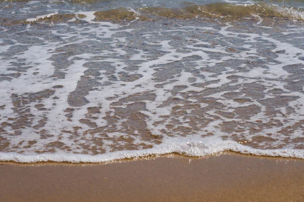 Blurry Waves Background Sandy Coast Crete — Stock Fotó