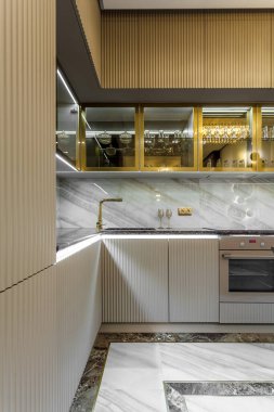 Lüks Mutfak Tasarımı. İtalyan mermeri ve granit tezgah