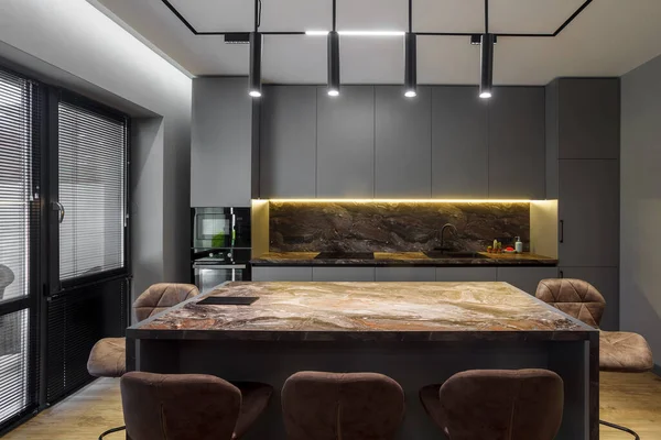 Moderne Luxus Wohnung Mit Einem Freien Layout Loft Stil Grauen — Stockfoto