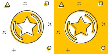 Komedi tarzında sadakat simgesi. Beyaz izole edilmiş arka planda çizgi film vektör illüstrasyonu ödüllendir. İndirimli sıçrama etkisi iş konsepti.