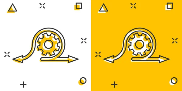 Icona Agile Stile Comico Flessibile Illustrazione Vettoriale Del Fumetto Sfondo — Vettoriale Stock