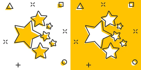 Stjärnikon Serietyp Forma Tecknad Vektor Illustration Vit Isolerad Bakgrund Geometriskt — Stock vektor