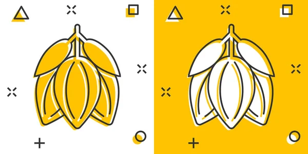 Icono Del Grano Cacao Estilo Cómico Chocolate Crema Ilustración Vector — Archivo Imágenes Vectoriales