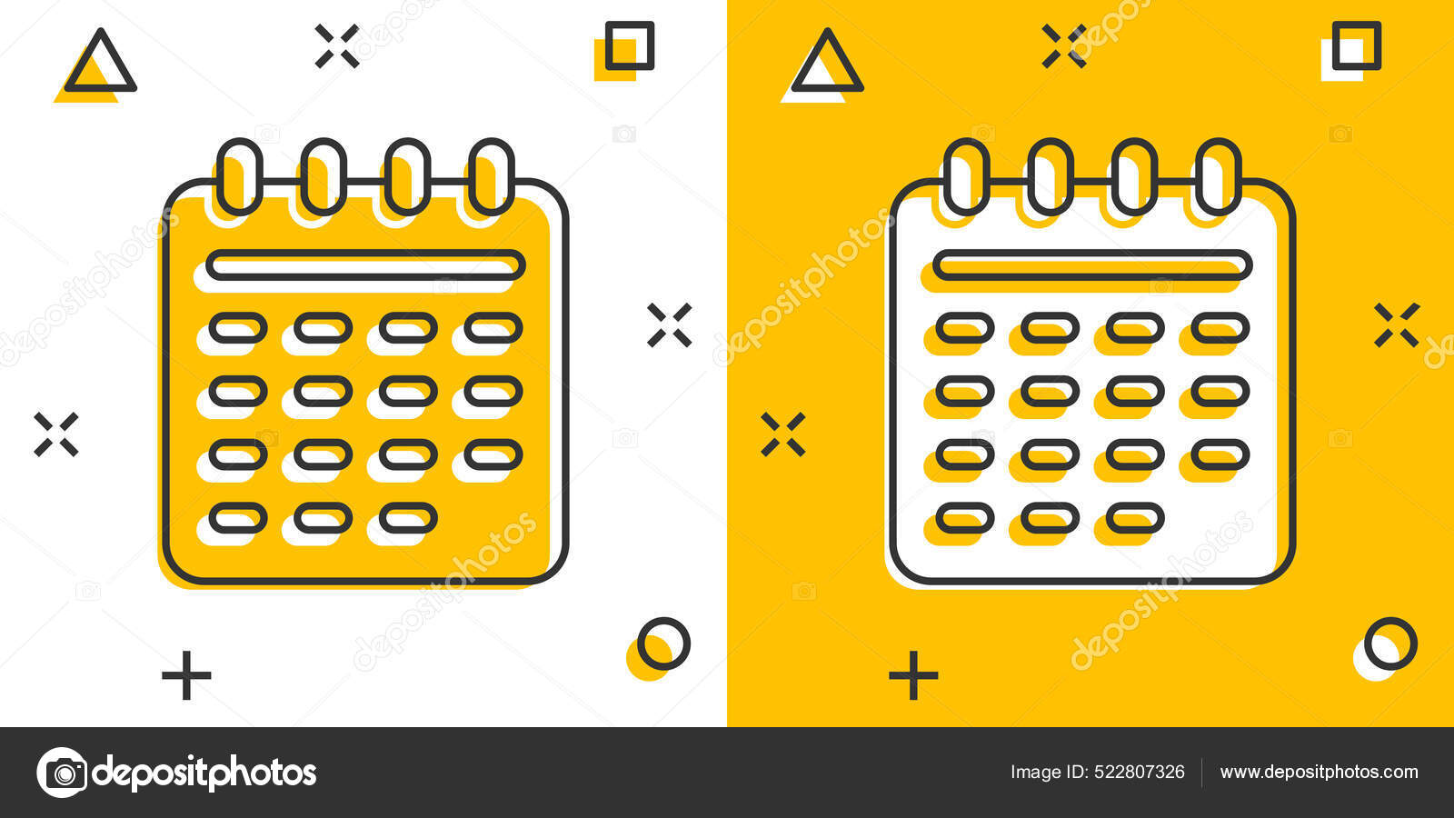 Icone Calendrier Dans Style Comique Agenda Dessin Anime Vectoriel Illustration Image Vectorielle Par Sanek C Illustration