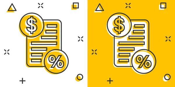 Skattebetalnings Ikon Komisk Stil Budget Faktura Tecknad Vektor Illustration Vit — Stock vektor