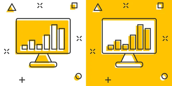 Website Analytics Εικονίδιο Στυλ Κόμικ Στοιχεία Seo Εικονογράφηση Φορέα Κινουμένων — Διανυσματικό Αρχείο