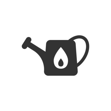 Sulama kutusu simgesi düz bir şekilde. Beyaz izole arkaplanda bahçe aracı vektör illüstrasyonu. Büyüme işareti iş kavramını geliştir.