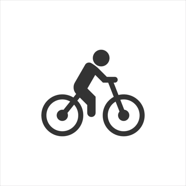 Ícone Bicicleta Estilo Plano Bicicleta Com Pessoas Ilustração Vetorial Sobre —  Vetores de Stock