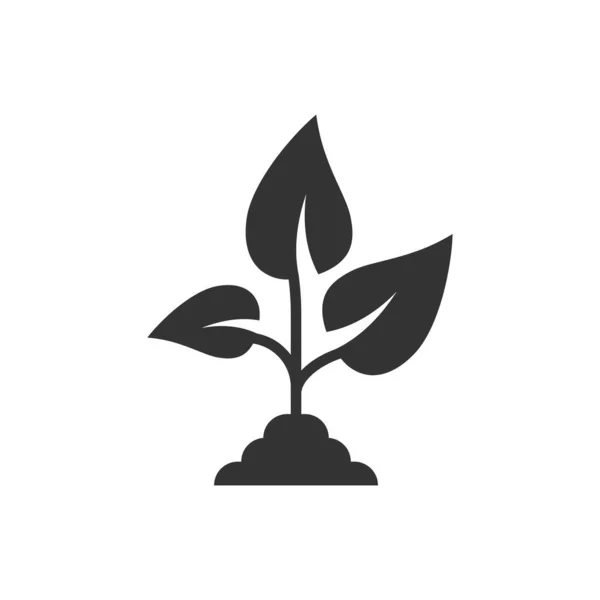 Ikona Liści Płaskim Stylu Ilustracja Wektora Rośliny Białym Izolowanym Tle — Wektor stockowy