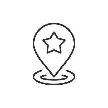 Harita pin simgesi düz stil. İzole edilmiş beyaz arkaplanda GPS navigasyon vektör çizimi. Konum iş kavramını belirle.