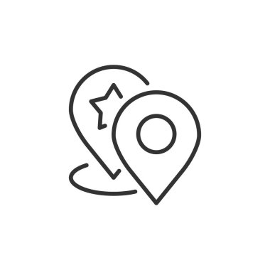 Harita pin simgesi düz stil. İzole edilmiş beyaz arkaplanda GPS navigasyon vektör çizimi. Konum iş kavramını belirle.