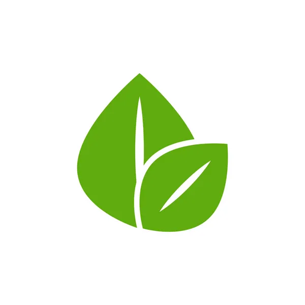 フラットスタイルの葉のアイコン 白い隔離された背景の植物ベクトル図 フラワーサインビジネスコンセプト — ストックベクタ