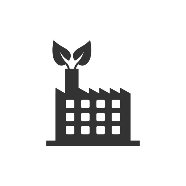 Icône Écologie Usine Dans Style Plat Illustration Vectorielle Eco Plante — Image vectorielle