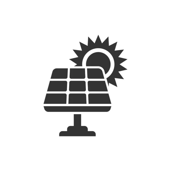 Ikona Panelu Słonecznego Płaskim Stylu Ilustracja Wektora Energii Ekologicznej Białym — Wektor stockowy