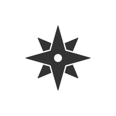 Pusula simgesi düz stil. İzole edilmiş beyaz arka planda seyrüsefer ekipmanı vektör çizimi. Seyahat yönü iş konsepti.