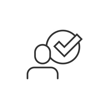 Organizasyon yönetim simgesi düz stil. Beyaz izole edilmiş arka planda işaretli vektör illüstrasyonu olan insanlar. İş adamı iş konsepti.