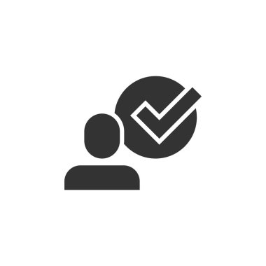 Organizasyon yönetim simgesi düz stil. Beyaz izole edilmiş arka planda işaretli vektör illüstrasyonu olan insanlar. İş adamı iş konsepti.