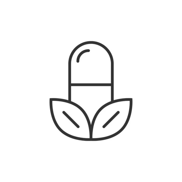 Vitamin Pill Note Icon Flat Style Capsule Vector Illustration White — Stock Vector